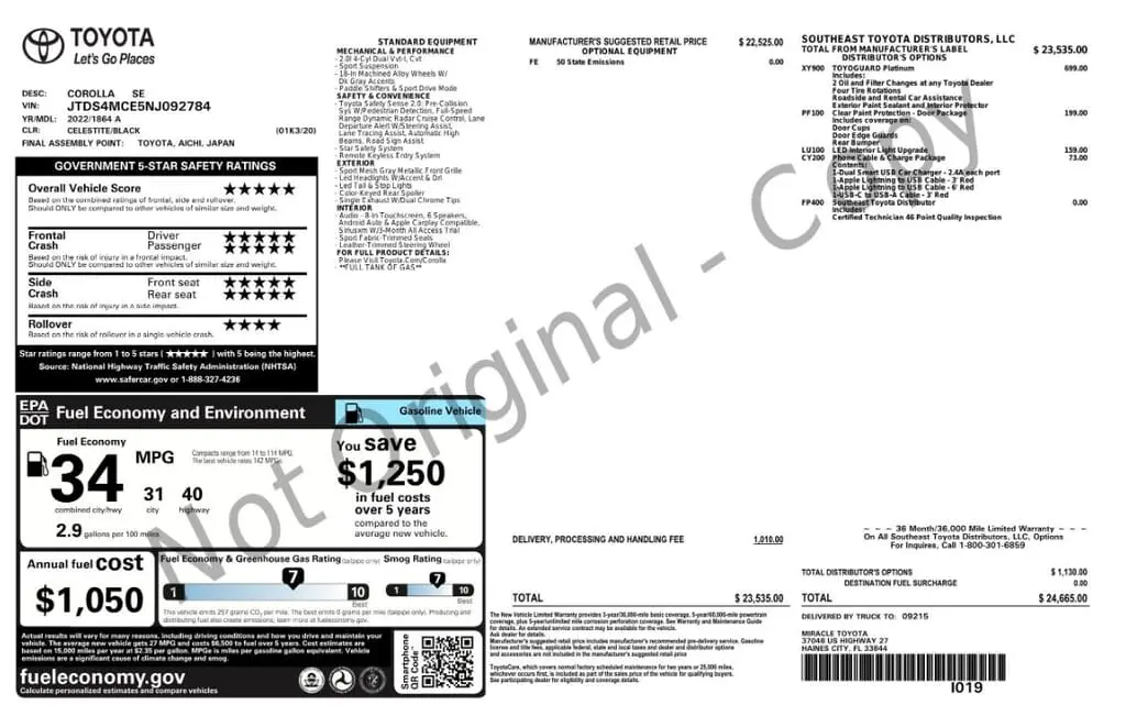 Florida Fine Cars - Used TOYOTA COROLLA 2022 MIAMI SE