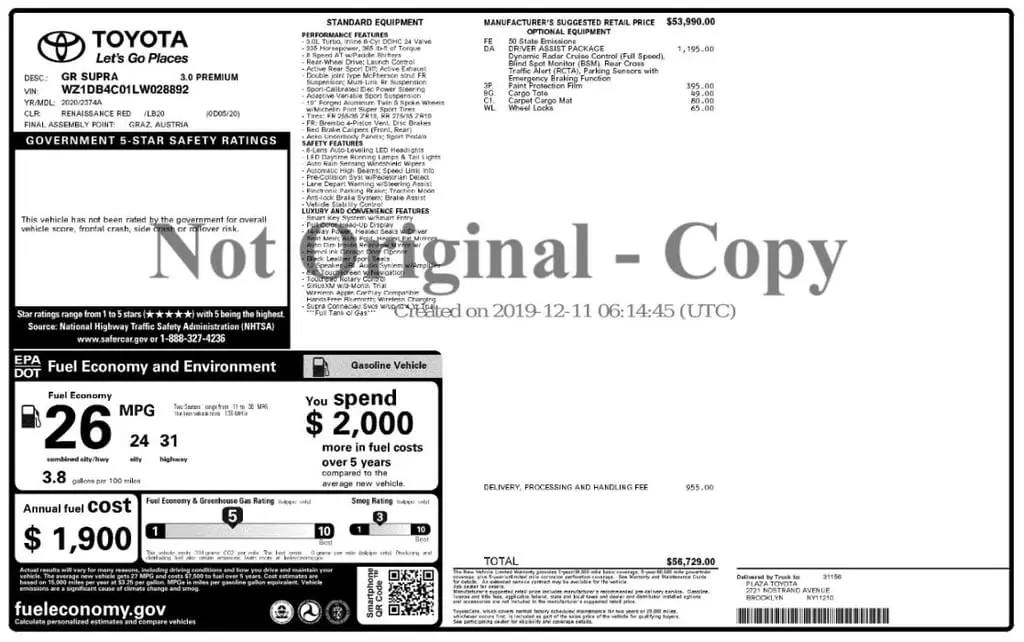 Florida Fine Cars - Used TOYOTA GR SUPRA 2020 MIAMI 3.0