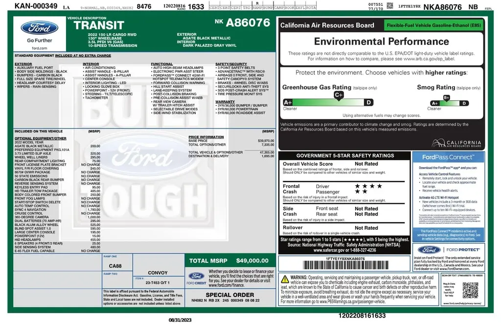 Florida Fine Cars - Used FORD TRANSIT 2022 WEST PALM LOW ROOF CARGO 130"