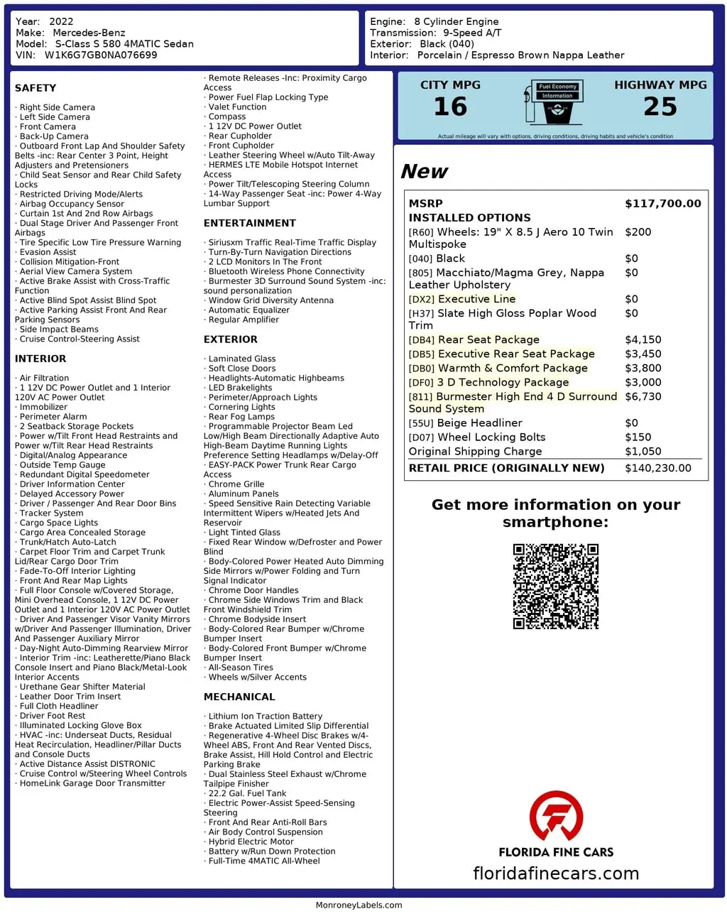 Florida Fine Cars - Used MERCEDES-BENZ S-CLASS 2022 MIAMI S 580