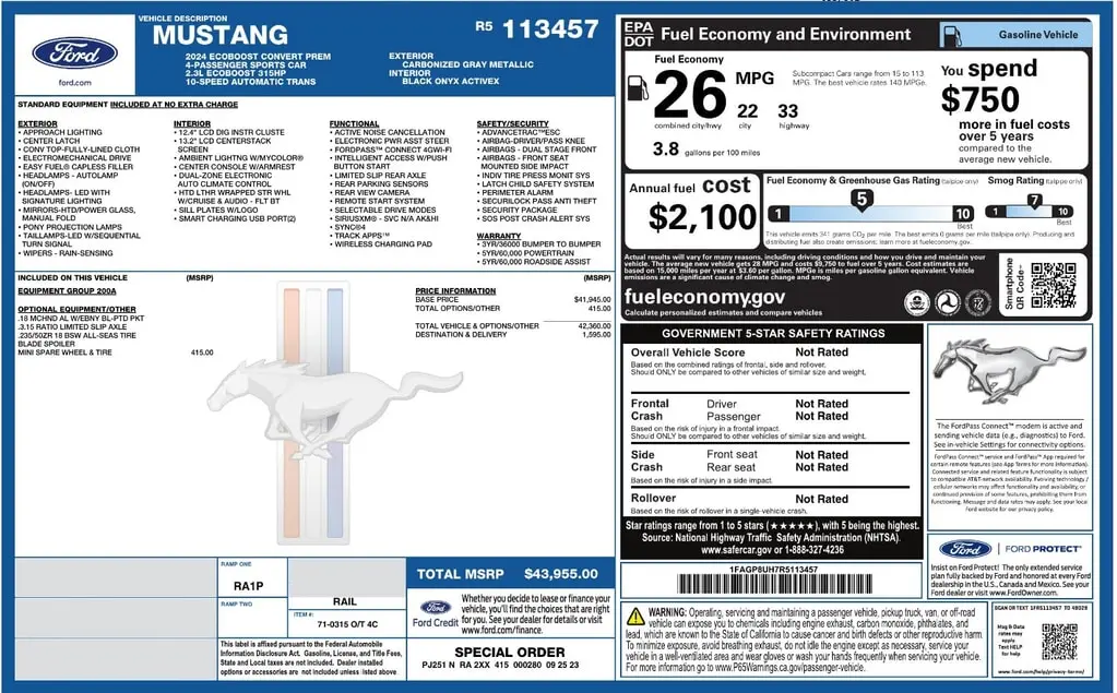 Florida Fine Cars - Used FORD MUSTANG 2024 ORLANDO ECOBOOST PREMIUM
