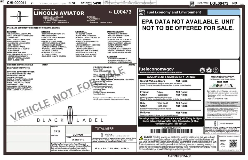 Florida Fine Cars - Used LINCOLN AVIATOR 2020 MIAMI BLACK LABEL