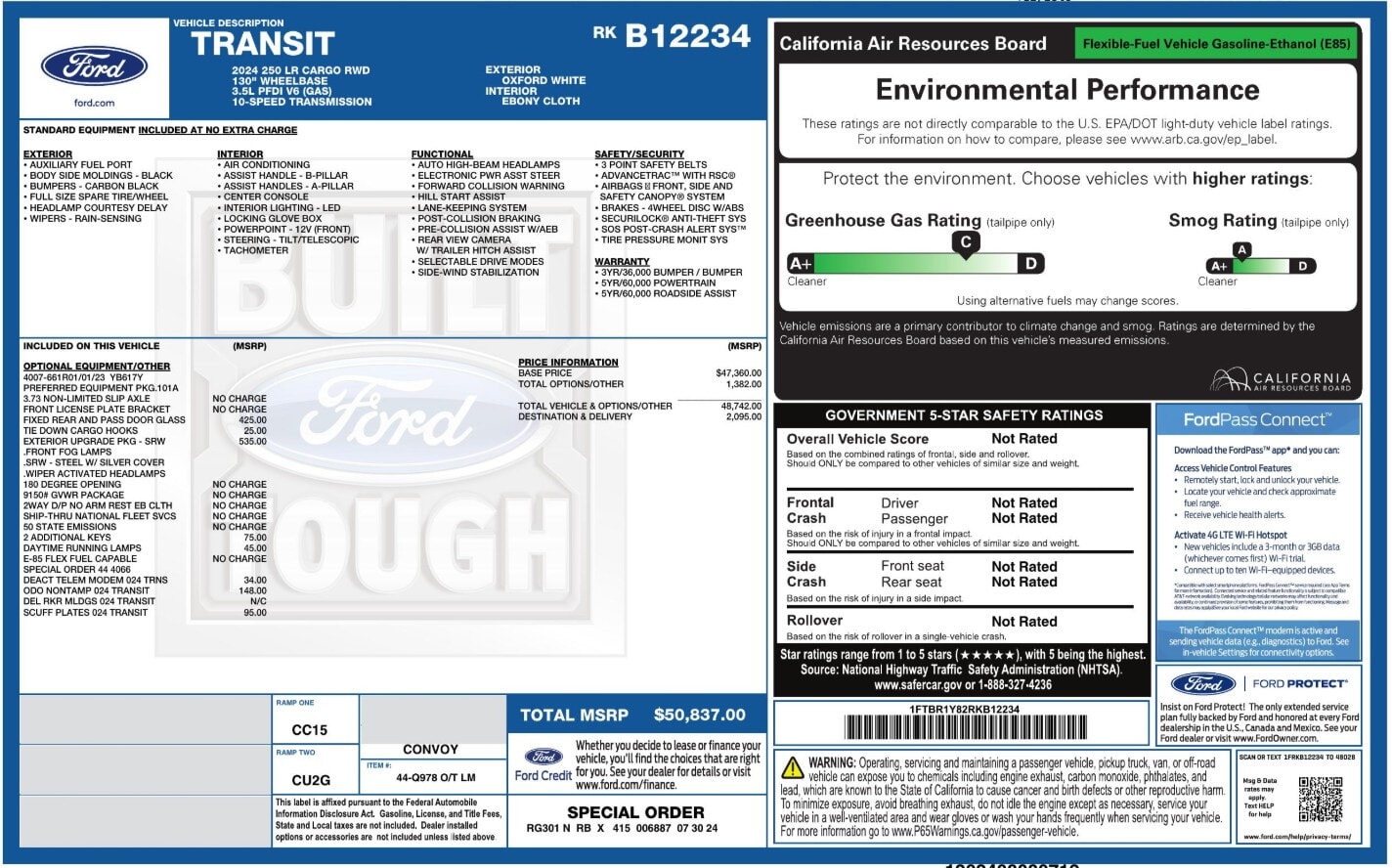 Florida Fine Cars - Used vehicle - CARGO VAN FORD TRANSIT 2024