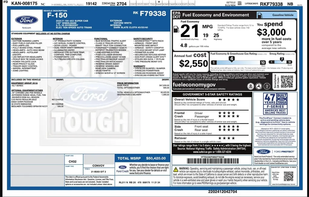 Florida Fine Cars - Used FORD F-150 2024 WEST PALM XLT  SUPERCAB 145"