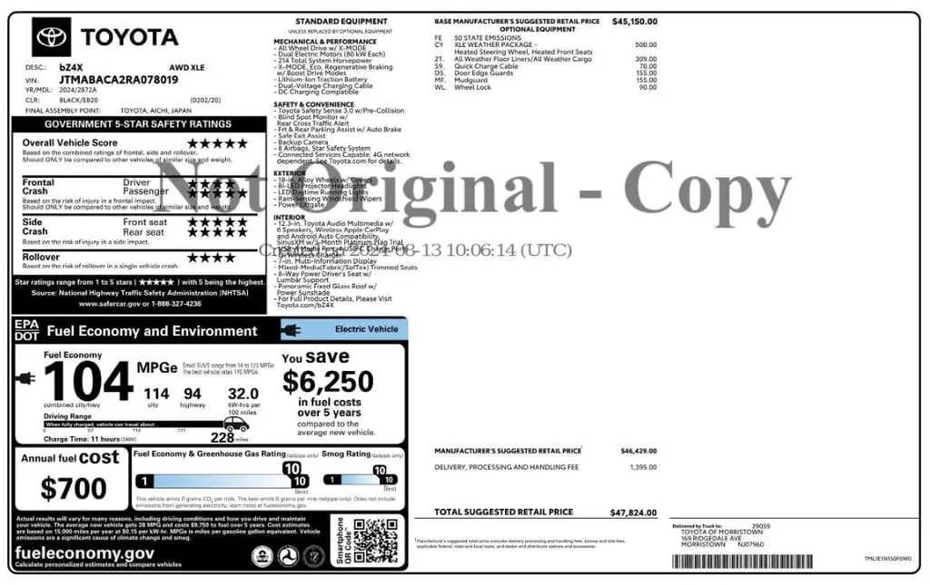 Florida Fine Cars - Used TOYOTA BZ4X 2024 MARGATE XLE