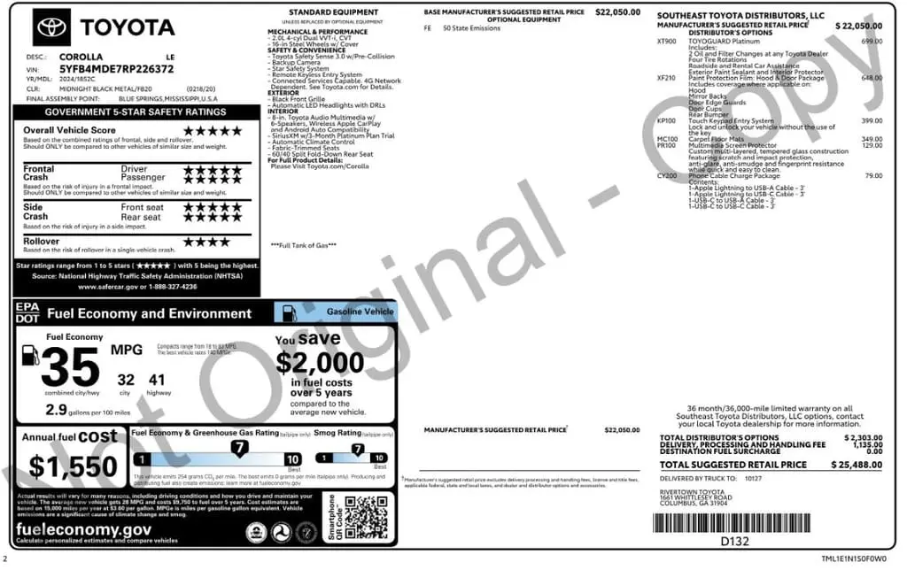 Florida Fine Cars - Used TOYOTA COROLLA 2024 MARGATE LE