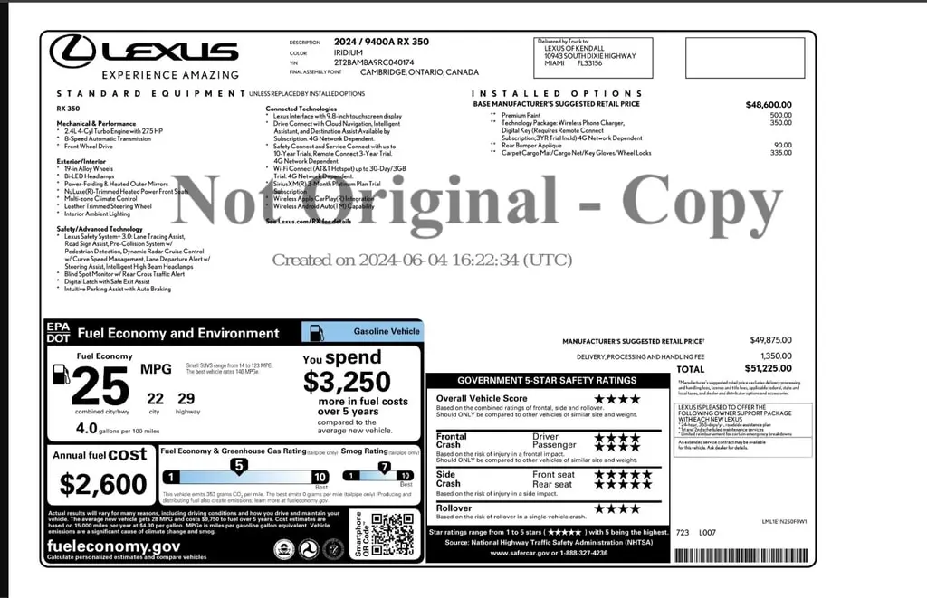 Florida Fine Cars - Used LEXUS RX 2024 WEST PALM RX 350