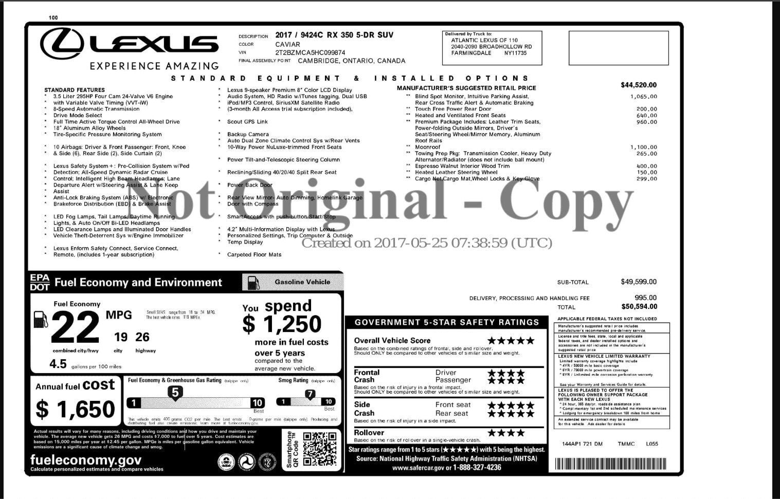 Florida Fine Cars - Used vehicle - SUV LEXUS RX 2017