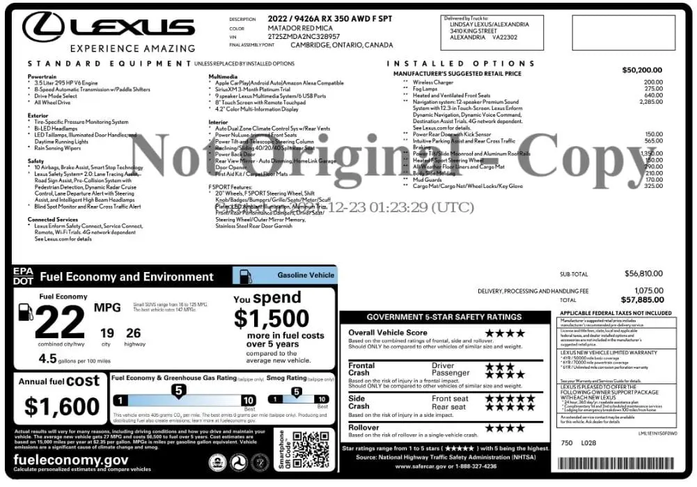 Florida Fine Cars - Used LEXUS RX 2022 MIAMI RX 350 F SPORT APPEARANCE