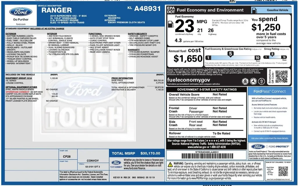 Florida Fine Cars - Used FORD RANGER 2019 ORLANDO XL