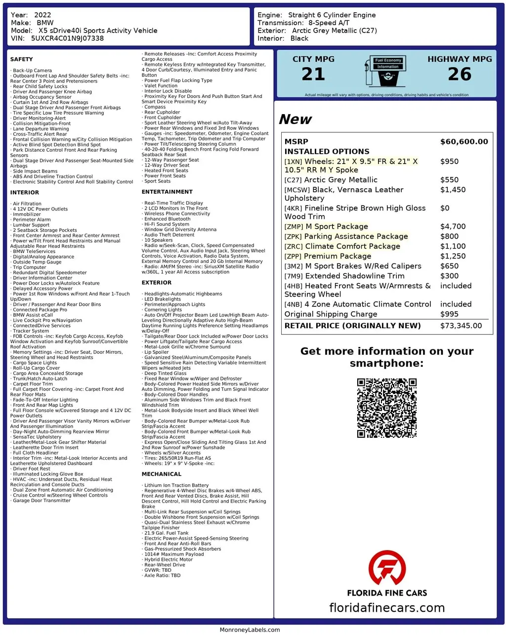 Florida Fine Cars - Used BMW X5 2022 WEST PALM SDRIVE40I