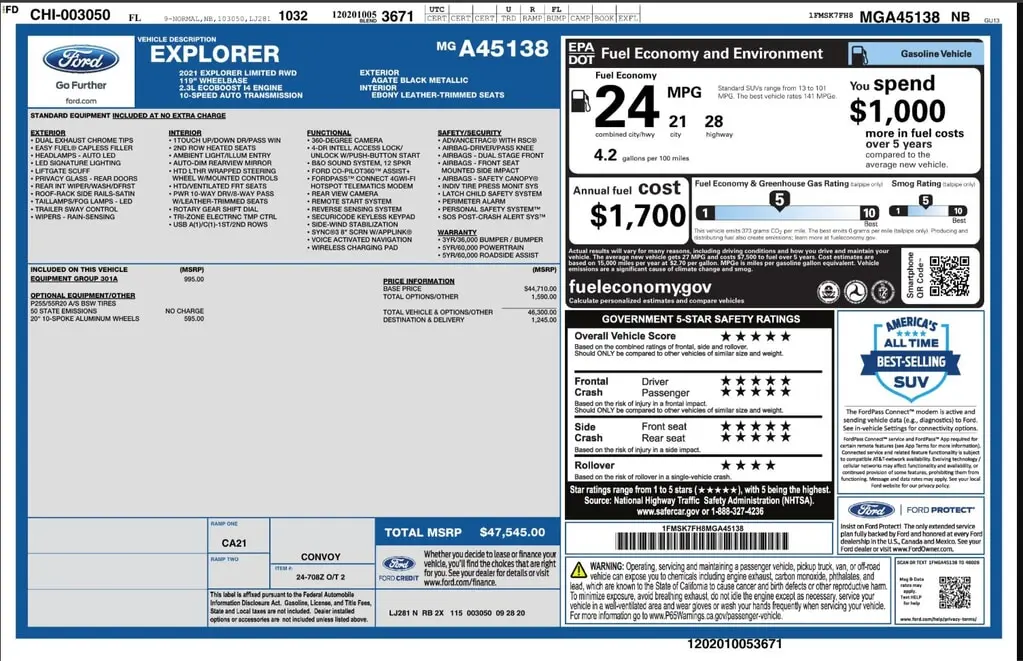 Florida Fine Cars - Used FORD EXPLORER 2021 WEST PALM LIMITED
