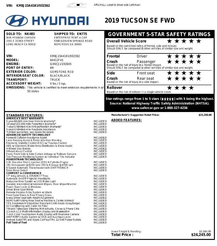 Florida Fine Cars - Used HYUNDAI TUCSON 2019 MIAMI SE