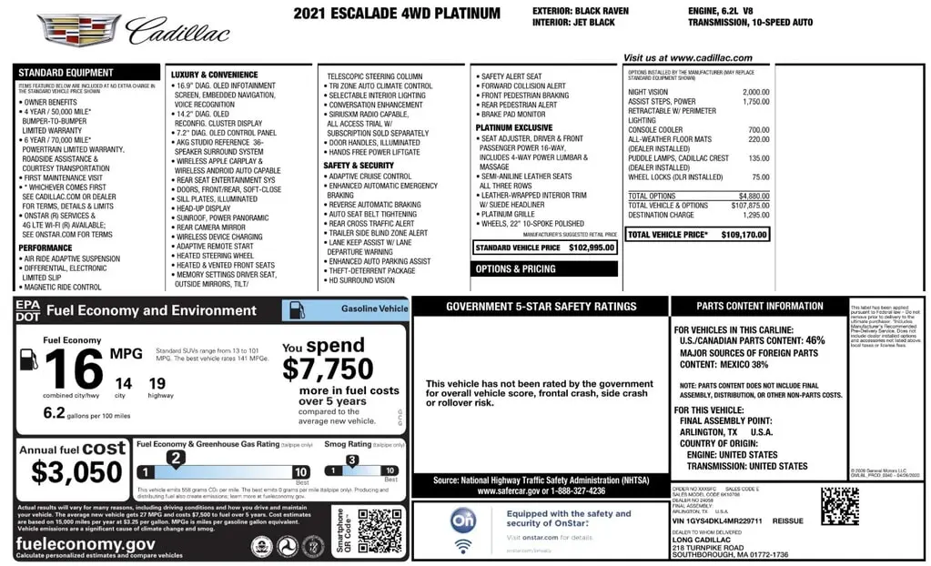 Florida Fine Cars - Used CADILLAC ESCALADE 2021 ORLANDO PREMIUM LUXURY PLATINUM