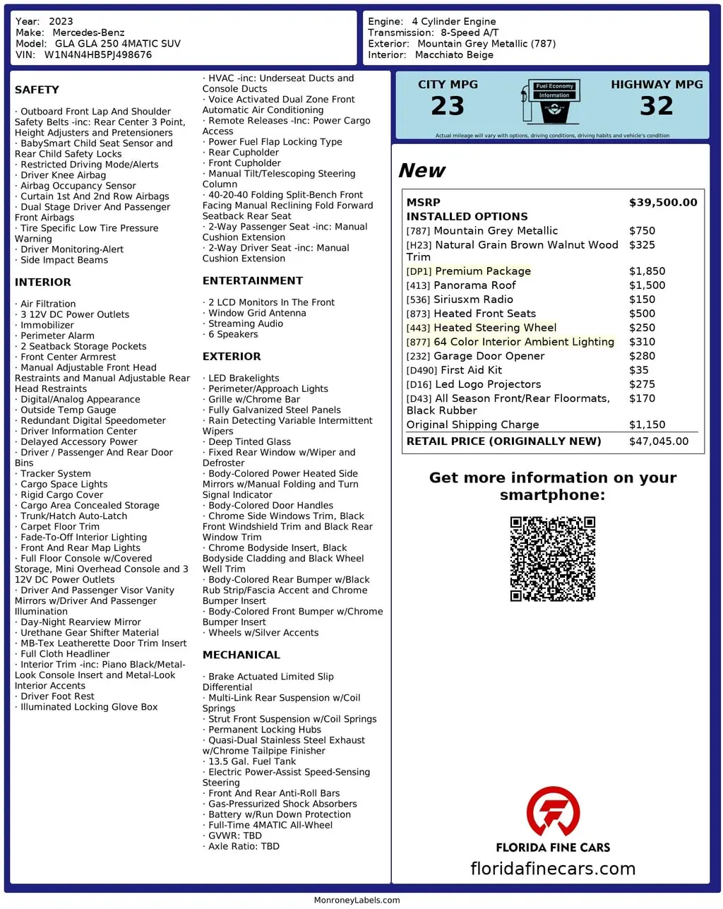 Florida Fine Cars - Used MERCEDES-BENZ GLA 2023 MIAMI GLA 250