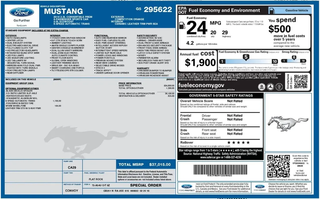 Florida Fine Cars - Used FORD MUSTANG 2016 ORLANDO ECOBOOST PREMIUM
