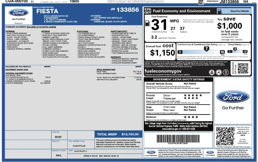 Florida Fine Cars - Used FORD FIESTA 2018 WEST PALM SE