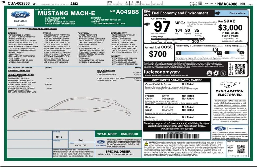 Florida Fine Cars - Used FORD MUSTANG MACH-E 2022 MARGATE PREMIUM