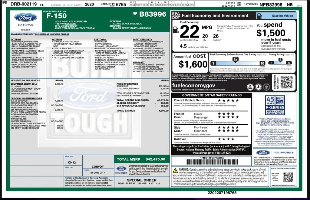 Florida Fine Cars - Used FORD F-150 2022 WEST PALM XL