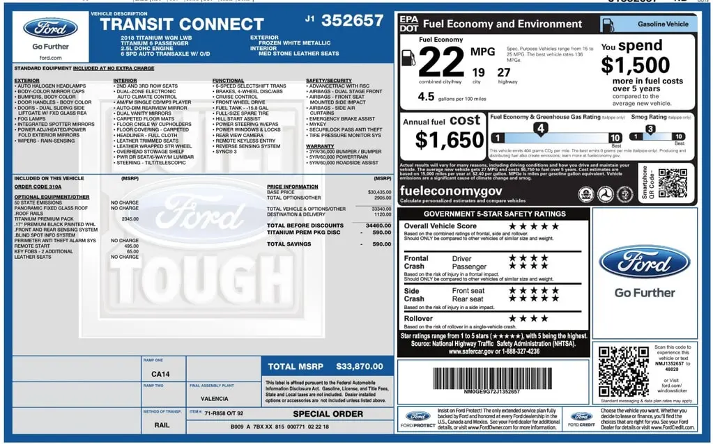 Florida Fine Cars - Used FORD TRANSIT CONNECT WAGON 2018 ORLANDO TITANIUM