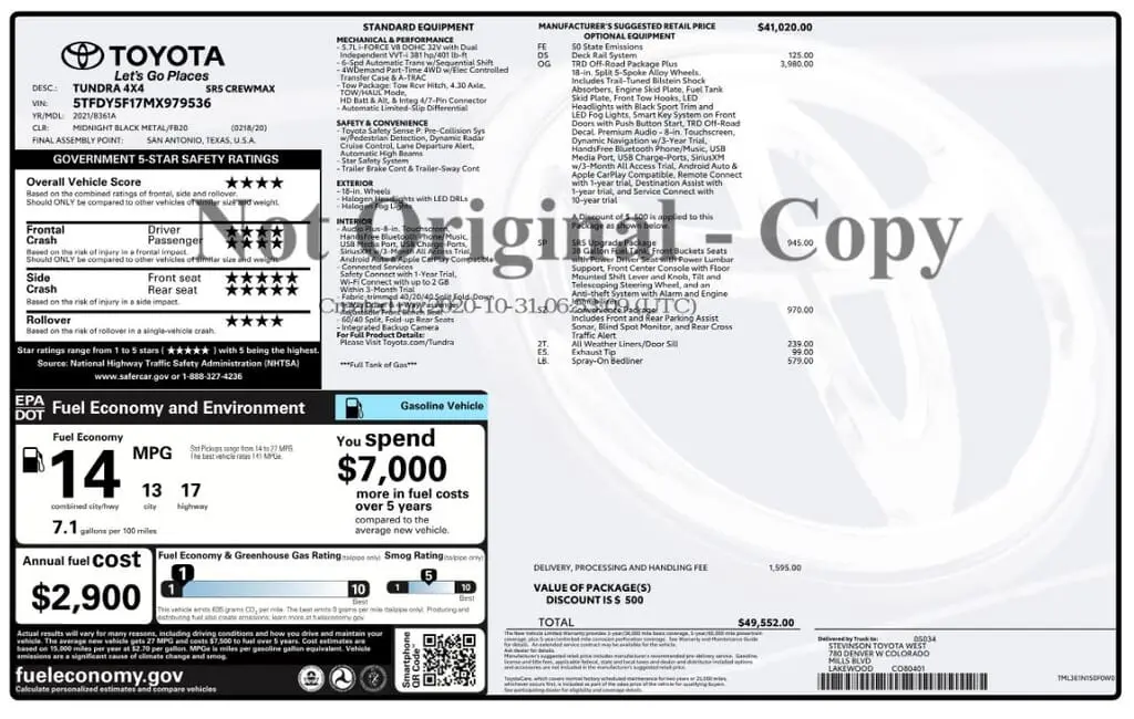 Florida Fine Cars - Used TOYOTA TUNDRA 4WD 2021 WEST PALM SR5