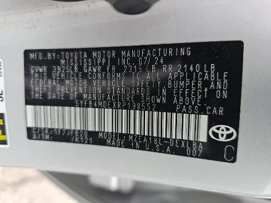 Florida Fine Cars - Used TOYOTA COROLLA 2024 WEST PALM LE