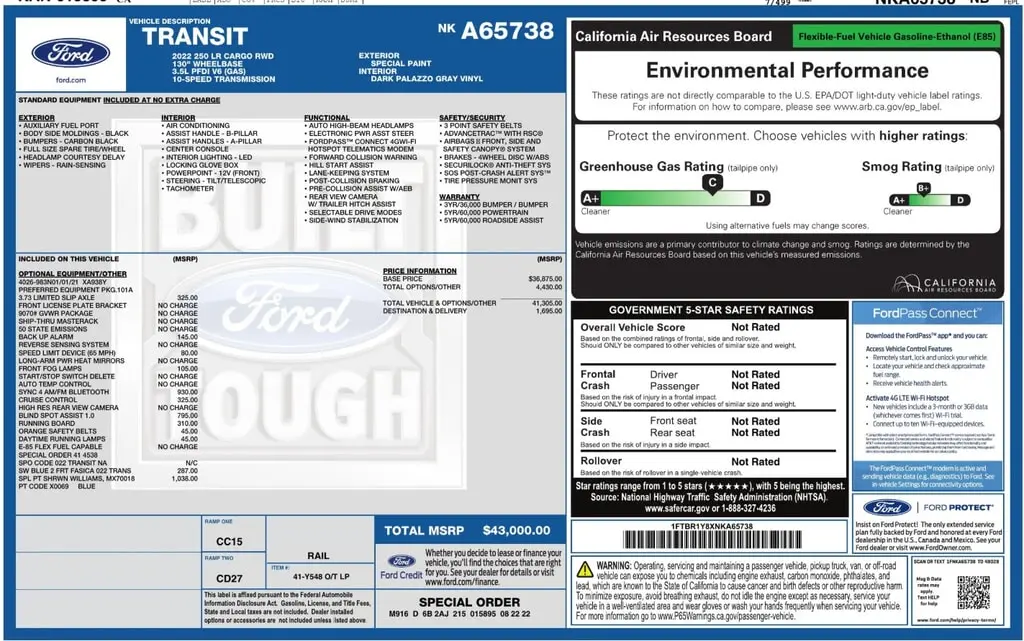 Florida Fine Cars - Used FORD TRANSIT 2022 ORLANDO 250 Cargo Van Low Roof 130.0" WB