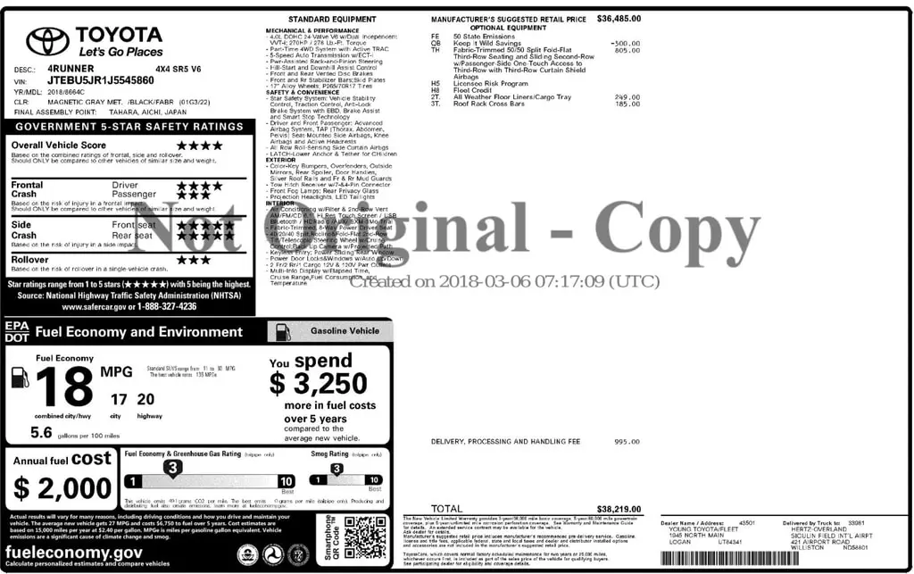 Florida Fine Cars - Used TOYOTA 4RUNNER 2018 ORLANDO SR5
