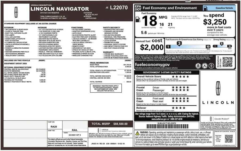 Florida Fine Cars - Used LINCOLN NAVIGATOR 2018 ORLANDO RESERVE