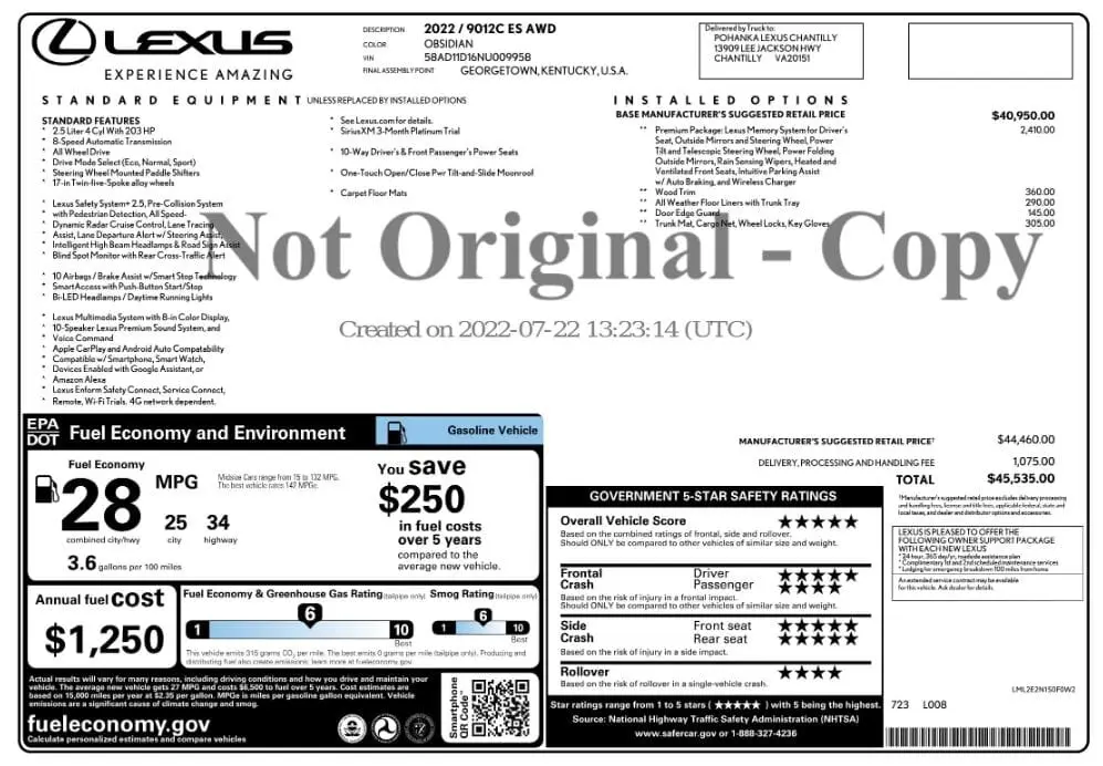 Florida Fine Cars - Used LEXUS ES 2022 MARGATE ES 250