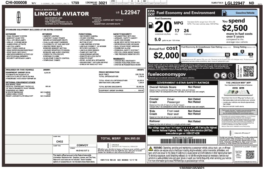 Florida Fine Cars - Used LINCOLN AVIATOR 2020 WEST PALM RESERVE