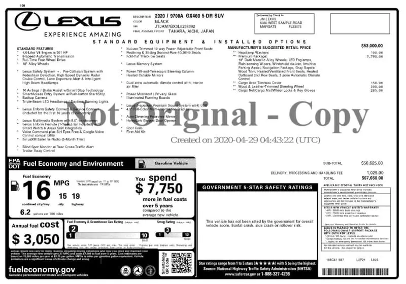 Florida Fine Cars - Used LEXUS GX 2020 MARGATE GX 460 PREMIUM