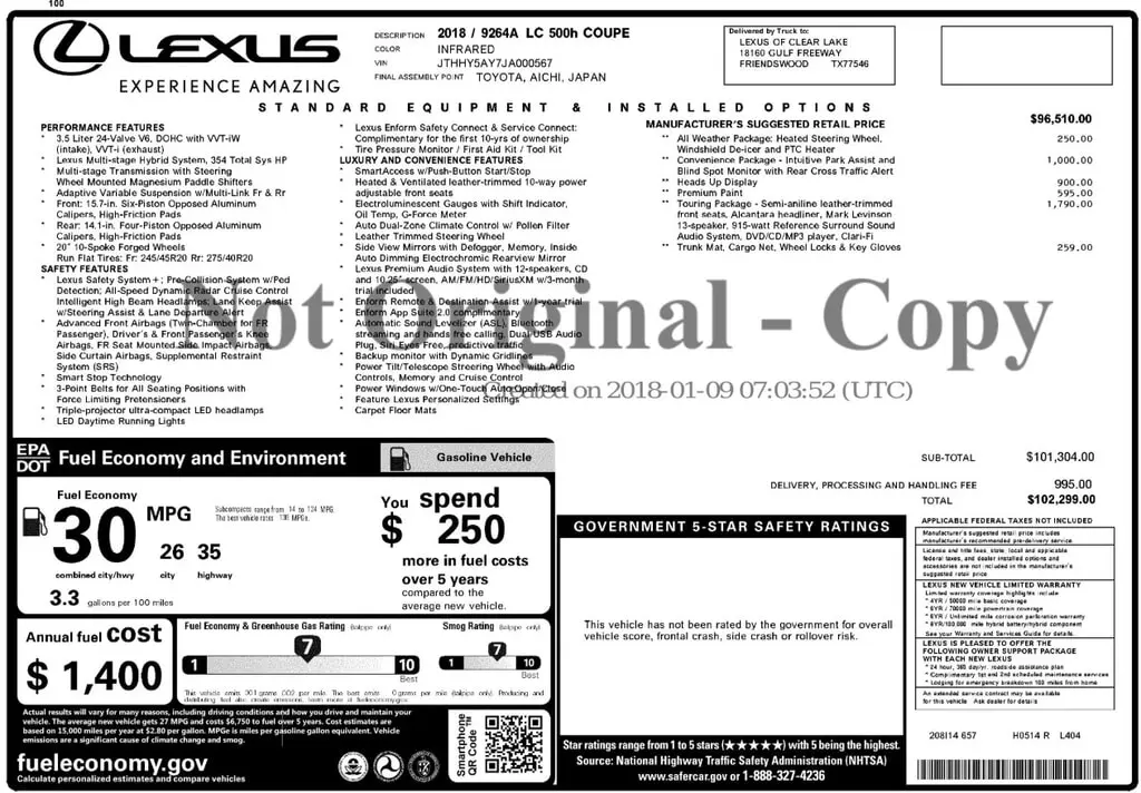 Florida Fine Cars - Used LEXUS LC 2018 ORLANDO LC 500H