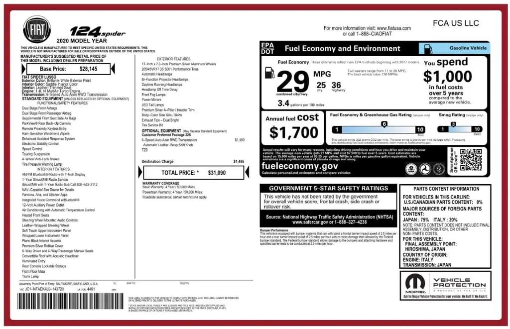 Florida Fine Cars - Used FIAT 124 SPIDER 2020 MIAMI LUSSO