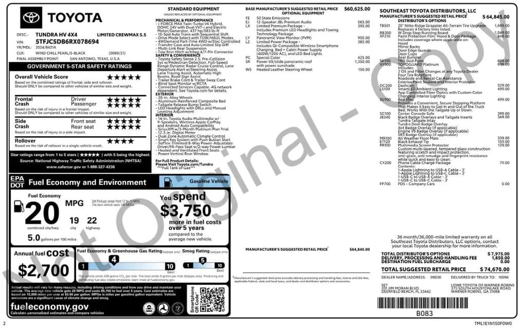 Florida Fine Cars - Used TOYOTA TUNDRA 4WD 2024 WEST PALM LIMITED HYBRID