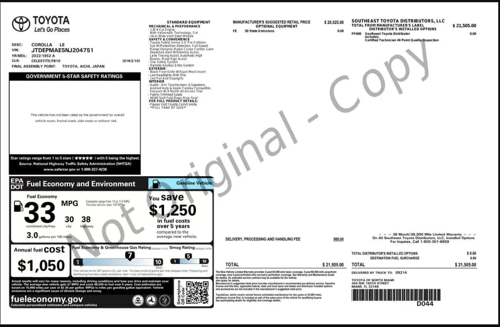 Florida Fine Cars - Used TOYOTA COROLLA 2022 MARGATE LE