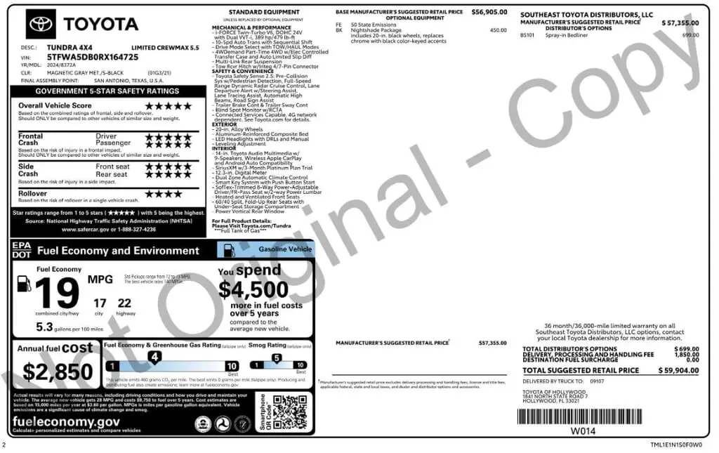 Florida Fine Cars - Used TOYOTA TUNDRA 4WD 2024 MIAMI LIMITED