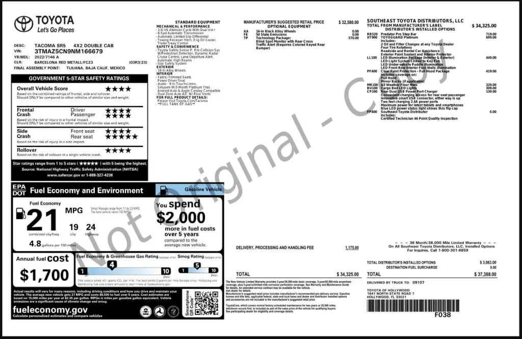 Florida Fine Cars - Used TOYOTA TACOMA 2WD 2022 MARGATE SR5