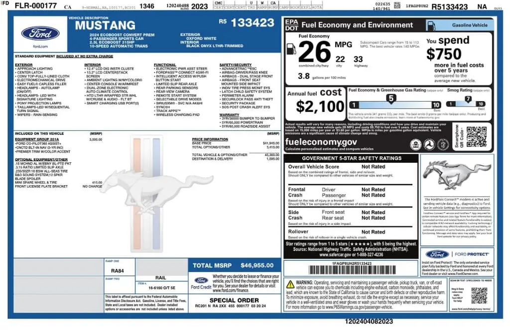 Florida Fine Cars - Used FORD MUSTANG 2024 MIAMI ECOBOOST Premium