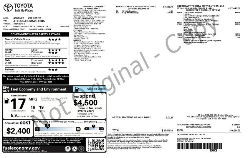 Florida Fine Cars - Used TOYOTA 4RUNNER 2021 WEST PALM SR5