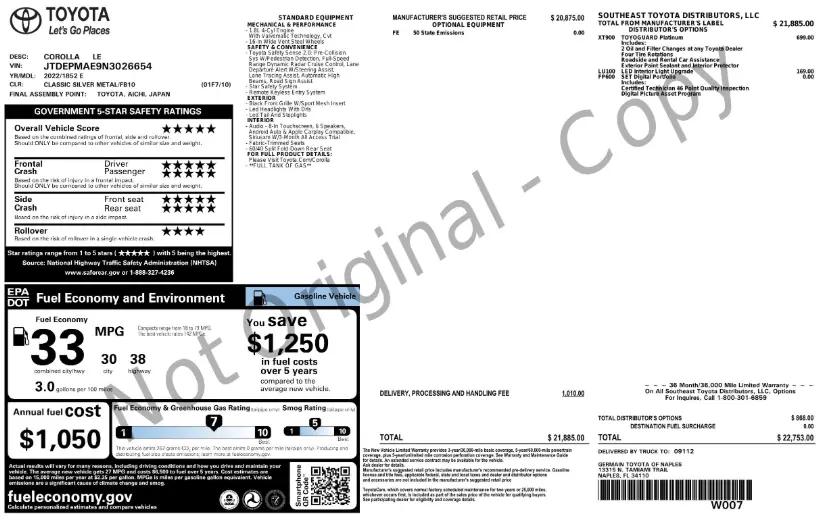 Florida Fine Cars - Used TOYOTA COROLLA 2022 WEST PALM LE