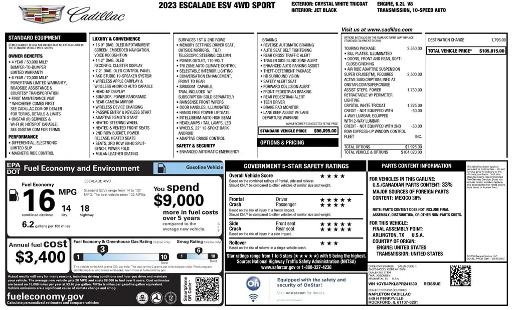 Florida Fine Cars - Used CADILLAC ESCALADE ESV 2023 ORLANDO 4WD SPORT