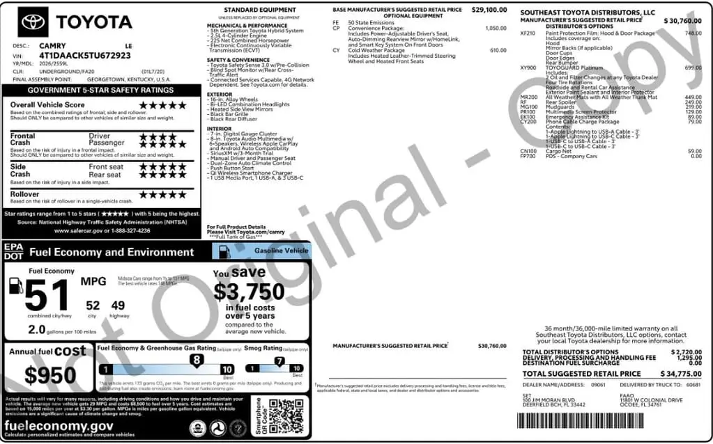 Florida Fine Cars - Used TOYOTA CAMRY 2026 MIAMI LE