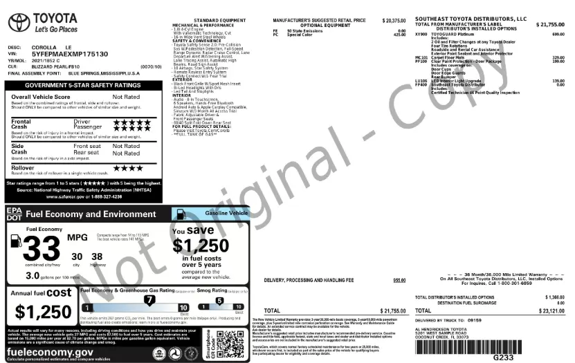 Florida Fine Cars - Used TOYOTA COROLLA 2021 WEST PALM LE