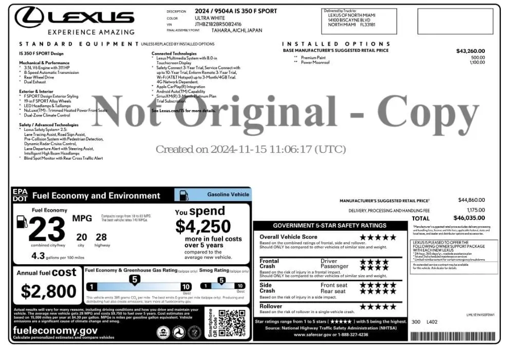 Florida Fine Cars - Used LEXUS IS 2024 MIAMI IS 350 F SPORT