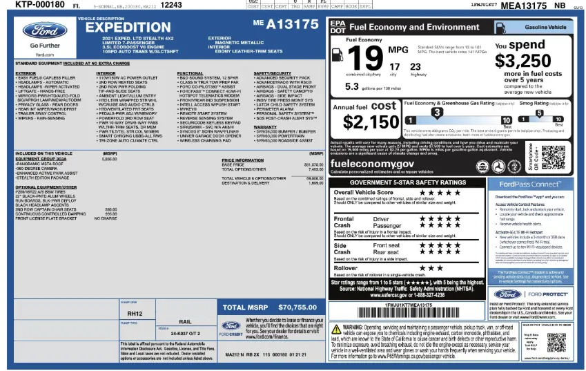 Florida Fine Cars - Used FORD EXPEDITION 2021 WEST PALM LIMITED