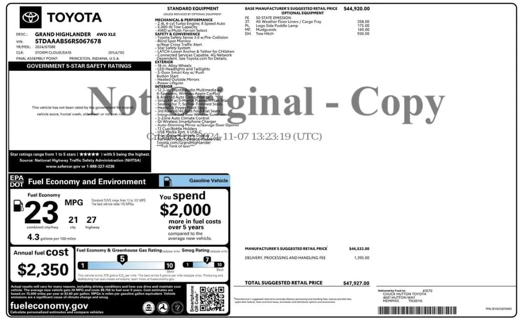 Florida Fine Cars - Used TOYOTA GRAND HIGHLANDER 2024 MIAMI XLE