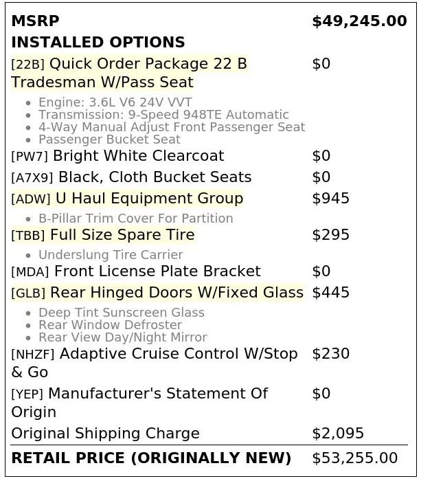 Florida Fine Cars - Used RAM PROMASTER 2025 ORLANDO TRADESMAN