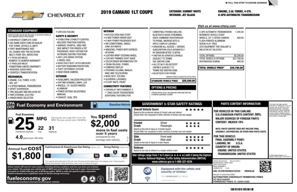 Florida Fine Cars - Used CHEVROLET CAMARO 2019 MIAMI 1LT