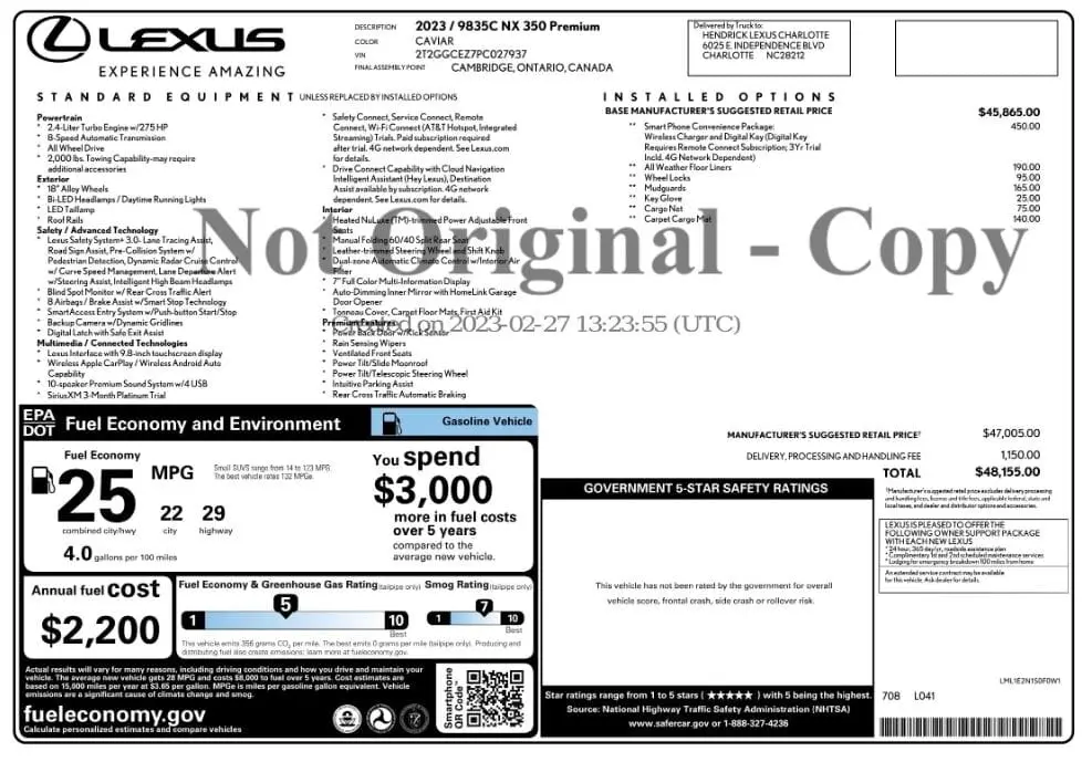 2023 LEXUS NX NX 350 PREMIUM photo 3